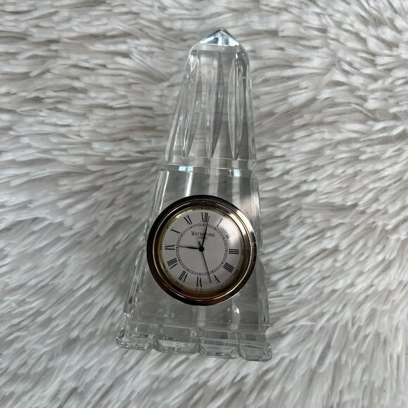 Waterford Crystal Obelisk Tower Clock Cut Crystal - Picture 3 of 12